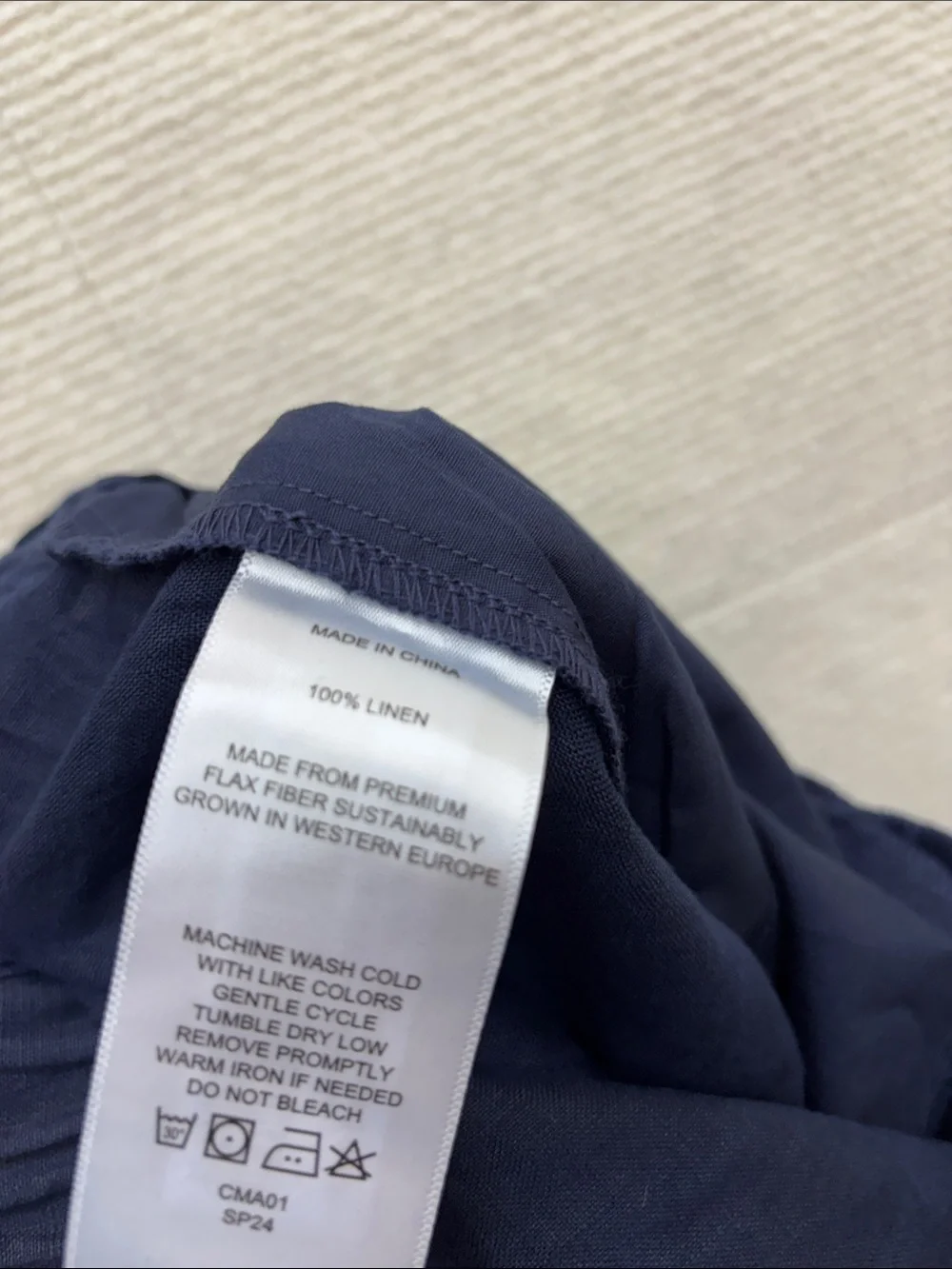New Quince | medium Navy Relaxed Linen wide leg pants
